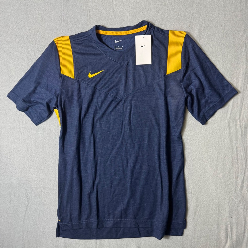Nike Dri-FIT Strike II Men Jersey M Navy Yellow New Mesh Training DJ5133-423‎